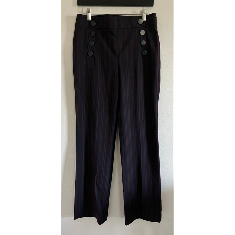 Loft NWT navy sailor stripe Marisa trouser pants size 6 - Picture 4 of 14